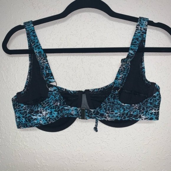 Ellos blue and black underwire bikini top size 12 - Picture 3 of 4